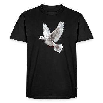 Colombe Blanche Paix Paix Bois Colombe Colombes Blanches - T-shirt Premium bio Homme - noir - Devant - Nico (187cm)