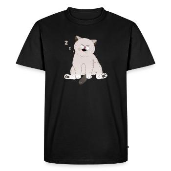 chat endormi - T-shirt Premium bio Homme - noir - Devant - Nico (187cm)