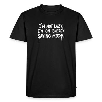 Je ne suis pas paresseux, je suis en mode économie d’énergie - T-shirt Premium bio Homme - noir - Devant - Nico (187cm)