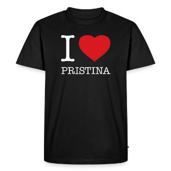 I LOVE PRISTINA - Men's Premium Organic T-Shirt - black - Front - Nico (187cm)