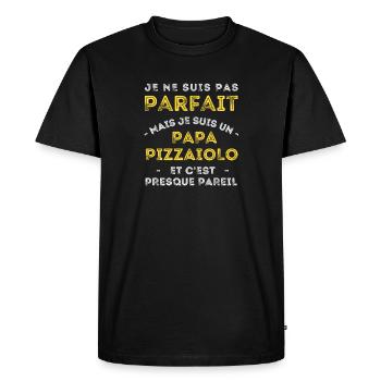 I'm a pizza dad - Men's Premium Organic T-Shirt - black - Front - Nico (187cm)