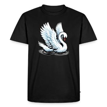 Swan - Men's Premium Organic T-Shirt - black - Front - Nico (187cm)