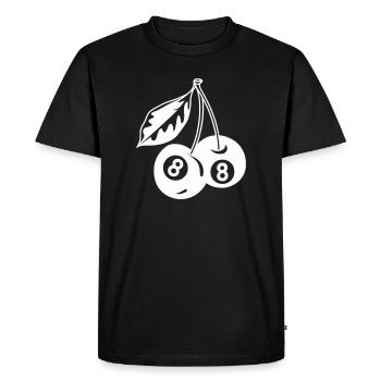 Cerises à 8 boules minimalistes et créatives - T-shirt Premium bio Homme - noir - Devant - Nico (187cm)