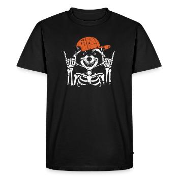Cool Skeleton with Orange Hat - Men's Premium Organic T-Shirt - black - Front - Nico (187cm)