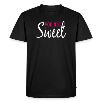 Inspirational love message in font style - Men's Premium Organic T-Shirt - black - Front - Nico (187cm)