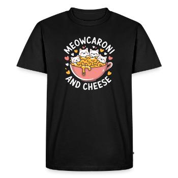 Miaouscaroni et fromage - T-shirt Premium bio Homme - noir - Devant - Nico (187cm)