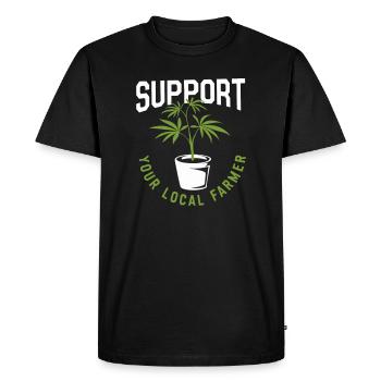 Soutenez votre producteur local de cannabis - T-shirt Premium bio Homme - noir - Devant - Nico (187cm)