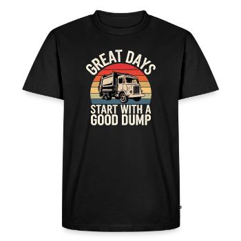 Les belles journées commencent par une bonne décharge - T-shirt Premium bio Homme - noir - Devant - Nico (187cm)
