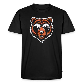 Bear with City Skyline Sunglasses - Men's Premium Organic T-Shirt - black - Front - Nico (187cm)