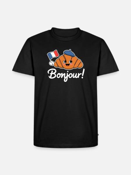 Bonjour Croissant - T-shirt Premium bio Homme - noir