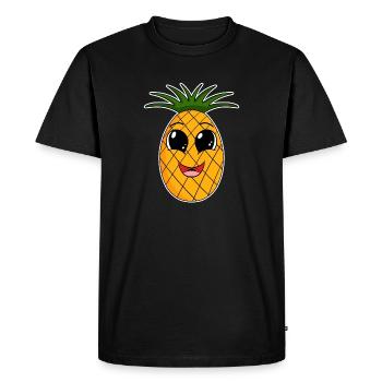Pineapple Fruit - Men's Premium Organic T-Shirt - black - Front - Nico (187cm)
