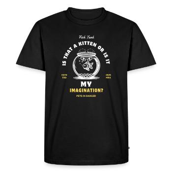 Griffe de chat dans un aquarium en verre - T-shirt Premium bio Homme - noir - Devant - Nico (187cm)