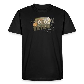 Collage de cassettes rétro - T-shirt Premium bio Homme - noir - Devant - Nico (187cm)