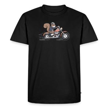 Cavalier d’écureuil à vélo - T-shirt Premium bio Homme - noir - Devant - Nico (187cm)