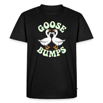 Goose Duo Heart Emblem - Men's Premium Organic T-Shirt - black - Front - Nico (187cm)