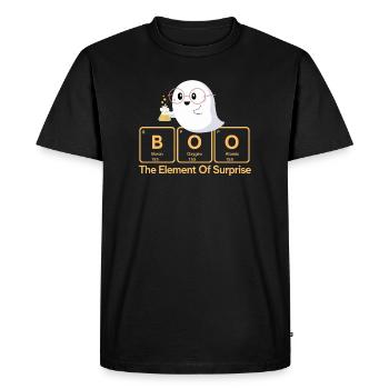 Elemental Boo Ghost Tee - Men's Premium Organic T-Shirt - black - Front - Nico (187cm)