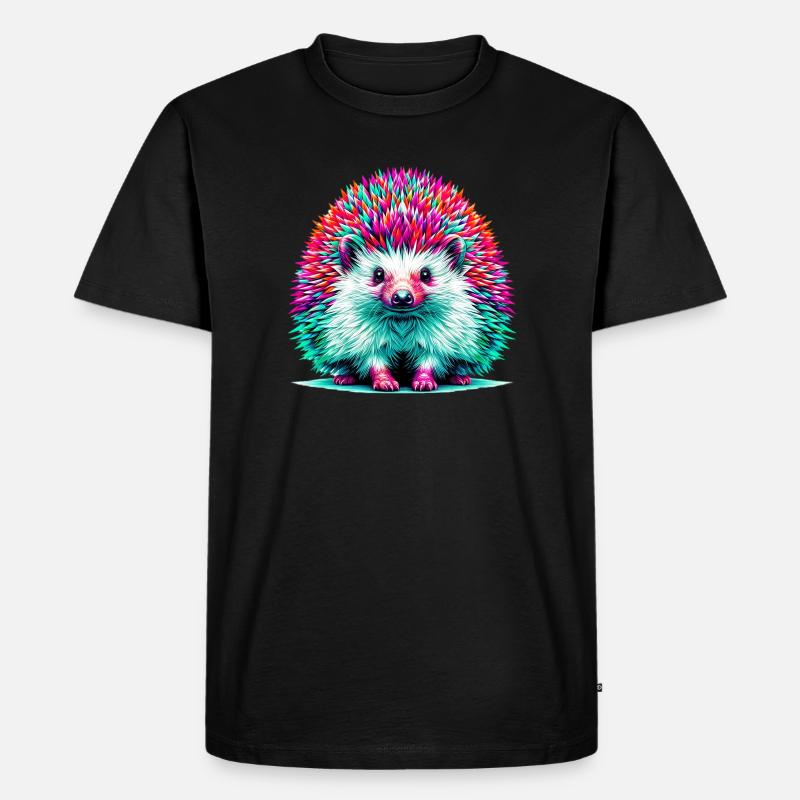 Igel - Männer Premium Bio T-Shirt - Schwarz