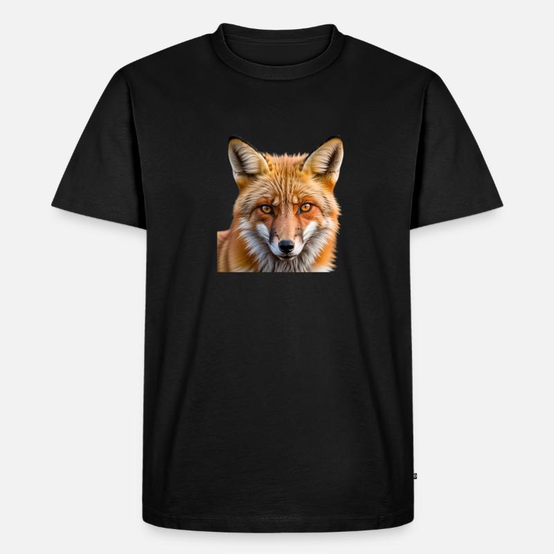 Fuchs Tierbild - Männer Premium Bio T-Shirt - Schwarz