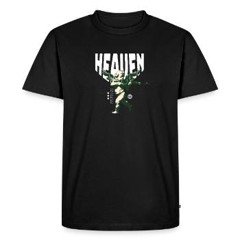 Heaven Unisex Streetwear - Men's Premium Organic T-Shirt - black - Front - Nico (187cm)