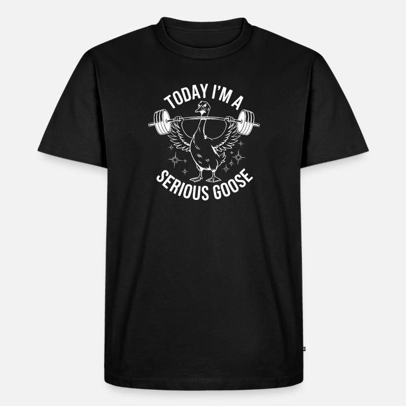 Ernsthafter Gänseheber - Männer Premium Bio T-Shirt - Schwarz