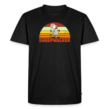 Sleepwalker Sleepwalker Sheep Pun - Men's Premium Organic T-Shirt - black - Front - Nico (187cm)