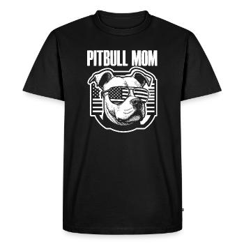 Pitbull Maman Patriotique Drôle 4 Juillet - T-shirt Premium bio Homme - noir - Devant - Nico (187cm)
