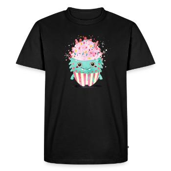 Cute Cupcake Monster – Cute and Playful - Men's Premium Organic T-Shirt - black - Front - Nico (187cm)