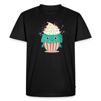 Cute Cupcake Monster – Cute and Playful - Men's Premium Organic T-Shirt - black - Front - Nico (187cm)