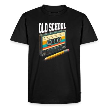 Cassette Old School Cassette Mixtape - Men's Premium Organic T-Shirt - black - Front - Nico (187cm)
