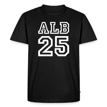 ALBANIA - Men's Premium Organic T-Shirt - black - Front - Nico (187cm)