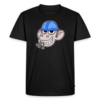 Singe Ouvrier du bâtiment de chantier - T-shirt Premium bio Homme - noir - Devant - Nico (187cm)