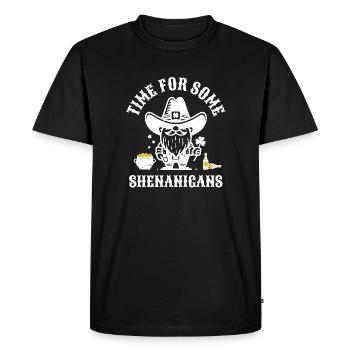 St. Patrick's Time For Some Shenanigans Clover - Men's Premium Organic T-Shirt - black - Front - Nico (187cm)