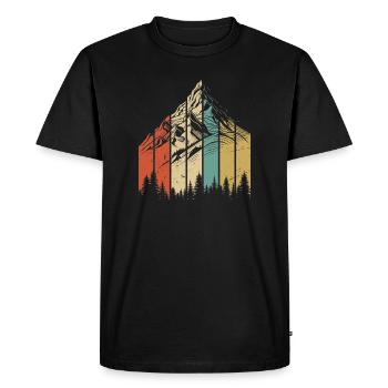 Paysage de montagne Design abstrait - T-shirt Premium bio Homme - noir - Devant - Nico (187cm)