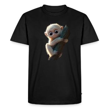 Gibbon Monkey Whitehand Gibbon Monkey Cute Lar Gibbons - Men's Premium Organic T-Shirt - black - Front - Nico (187cm)