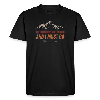 Mountains Are Calling and I Must Go - Men's Premium Organic T-Shirt - black - Front - Nico (187cm)