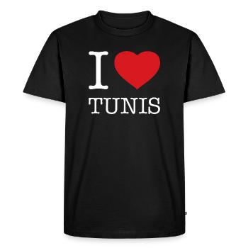 I LOVE TUNIS - Men's Premium Organic T-Shirt - black - Front - Nico (187cm)