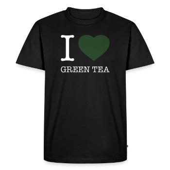 I LOVE GREEN TEA - Men's Premium Organic T-Shirt - black - Front - Nico (187cm)