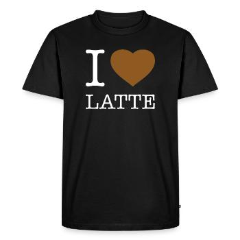 J’ADORE LE LATTE - T-shirt Premium bio Homme - noir - Devant - Nico (187cm)