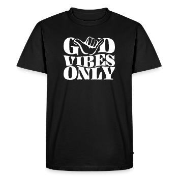 Énergie positive (blanc) - T-shirt Premium bio Homme - noir - Devant - Nico (187cm)