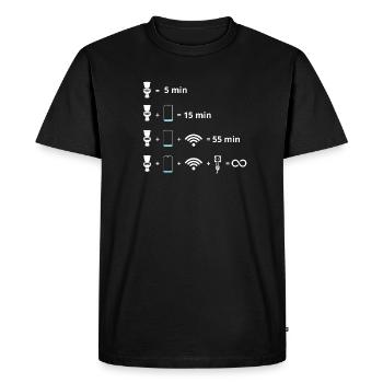 Circuit Toilette Connectée - T-shirt Premium bio Homme - noir - Devant - Nico (187cm)