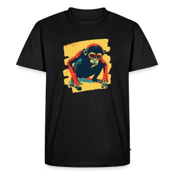 Singe - T-shirt Premium bio Homme - noir - Devant - Nico (187cm)