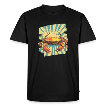 Crab Retro - Men's Premium Organic T-Shirt - black - Front - Nico (187cm)