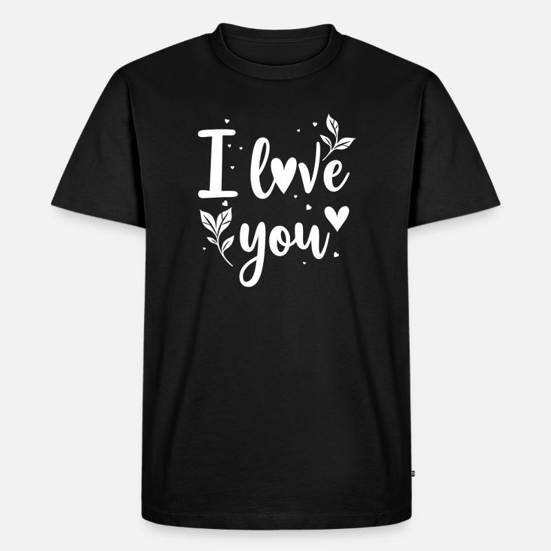 Ich liebe dich, Weiß - Männer Premium Bio T-Shirt - Schwarz