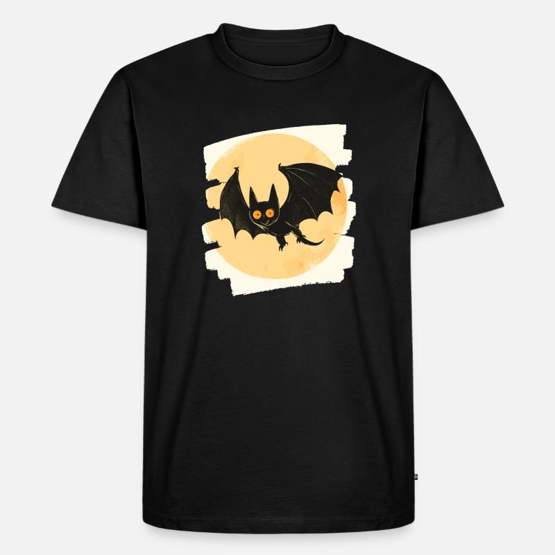 Fledermaus Retro - Männer Premium Bio T-Shirt - Schwarz