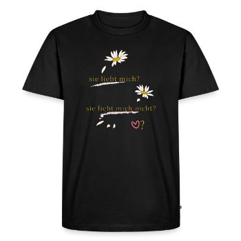 Elle m’aime, elle ne m’aime pas ? - T-shirt Premium bio Homme - noir - Devant - Nico (187cm)