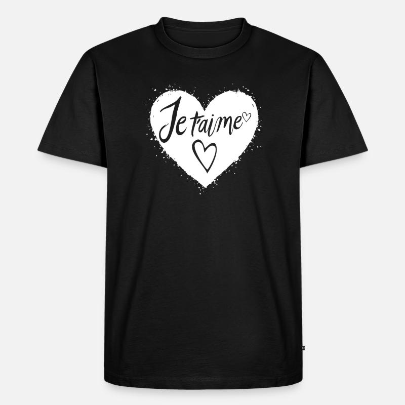 Ich liebe dich - Männer Premium Bio T-Shirt - Schwarz