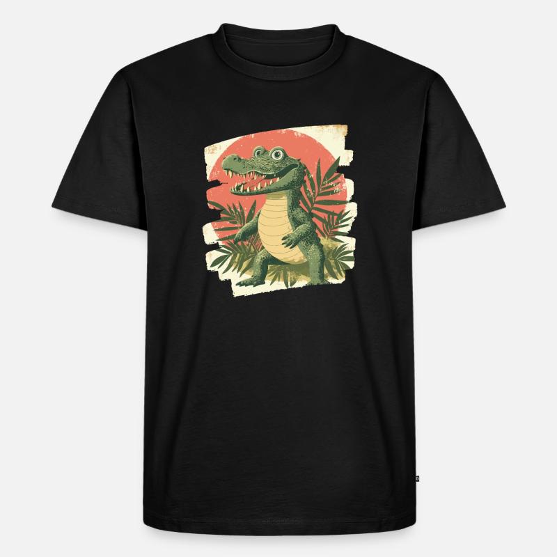Krokodil - Männer Premium Bio T-Shirt - Schwarz