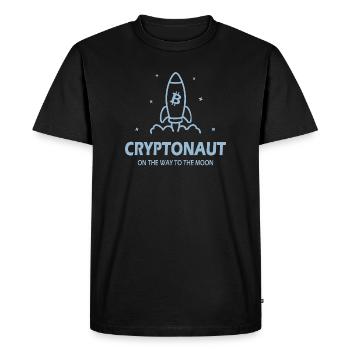 Cryptonaute Bitcoin - T-shirt Premium bio Homme - noir - Devant - Nico (187cm)