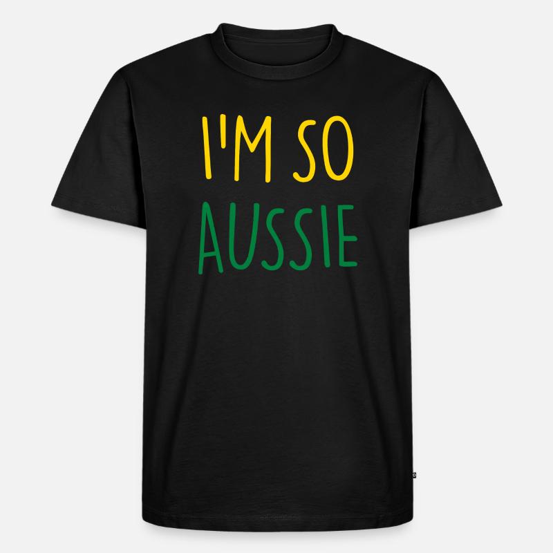 I'M SO AUSSIE Australisch Australien - Männer Premium Bio T-Shirt - Schwarz