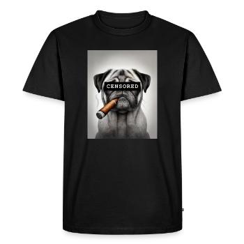 Carlin censuré avec cigare - T-shirt Premium bio Homme - noir - Devant - Nico (187cm)